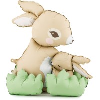 Palloncino gigante in alluminio con conigli � 60 cm