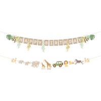 Contiene : 1 x Ghirlanda di lettere Happy Birthday Baby Safari