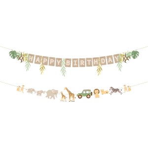 Ghirlanda di lettere Happy Birthday Baby Safari