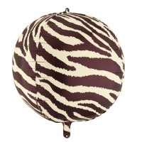 Palloncino rotondo in lamina di elio con motivo zebrato � � 75 cm