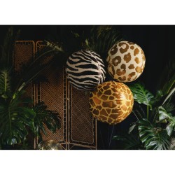 Palloncino rotondo in lamina di elio con motivo a macchie di ghepardo � � 75 cm. n�1