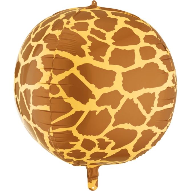 Palloncino rotondo in lamina di elio con macchie di giraffa � � 75 cm 