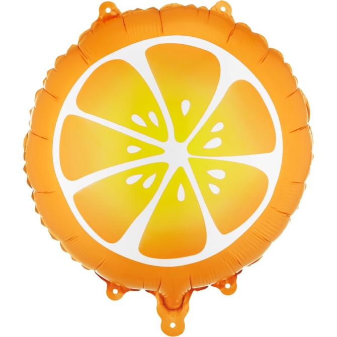 Palloncino in alluminio arancione ad elio,  diametro 35 cm 