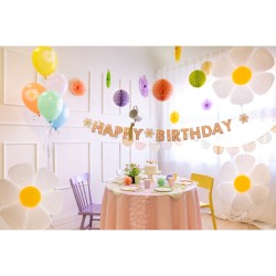 5 palloncini a forma di margherita color pastello. n�1