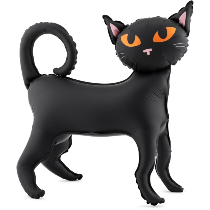 Palloncino a forma di gatto in alluminio con supporto � 48 cm 