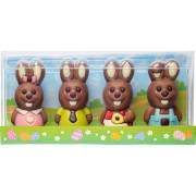 Set di 4 conigli 3D - Cioccolato (40 g)