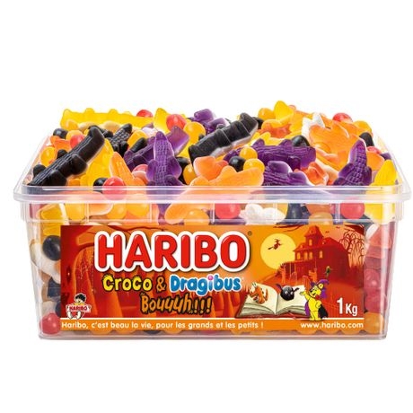 1 barattolo di Haribo Halloween Croco / Dragibouuuh - 1kg 