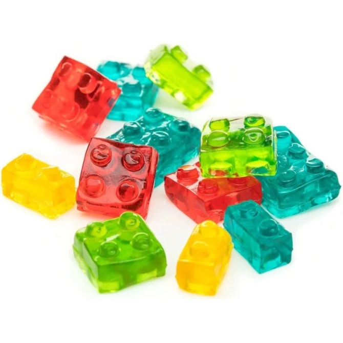 Confezione di caramelle gommose alla frutta Amos Blocks 4D - 140 g 