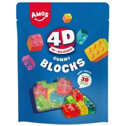 Confezione di caramelle gommose alla frutta Amos Blocks 4D - 140 g. n�1