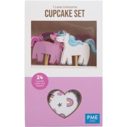Kit 24 contenitori per cupcake e decorazioni - Unicorno. n3