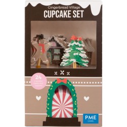 Kit di 24 pirottini e decorazioni per cupcake - Villaggio di Natale. n°3