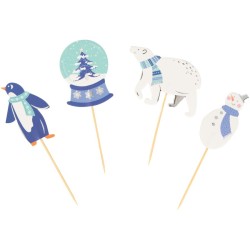 24 pirottini per cupcake e kit di decorazione - Natale innevato. n2