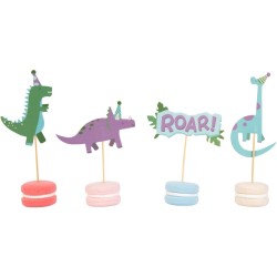 Kit 24 piatti e decorazioni per cupcake - Dino Party. n2