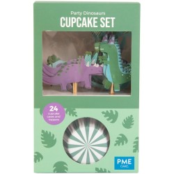 Kit 24 piatti e decorazioni per cupcake - Dino Party. n3