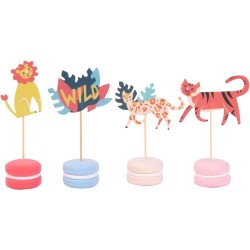 Kit di 24 contenitori e decorazioni per cupcake - Animali safari. n2