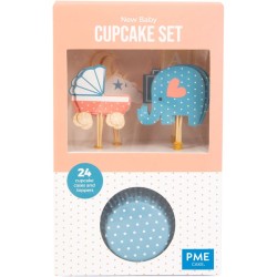 Kit di 24 contenitori e decorazioni per cupcake - Baby. n3