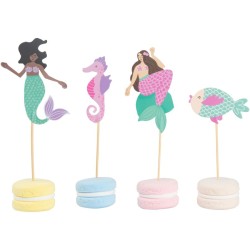 Set di 24 contenitori e decorazioni per cupcakes - Sirena. n2