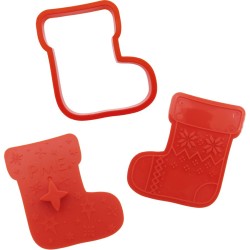 Set di 3 formine per biscotti con timbri - Natale accogliente. n1