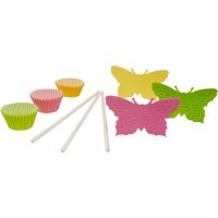 Kit 60 pirottini e decorazioni Torta Pop Butterflies