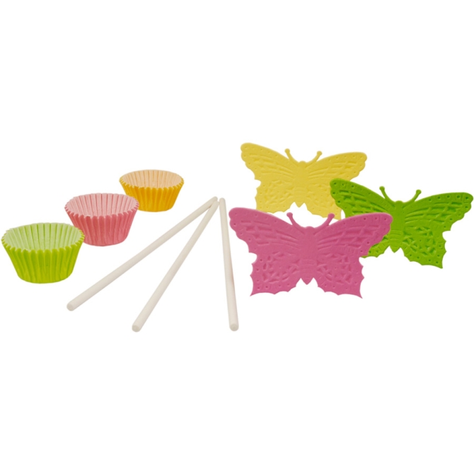 Kit 60 pirottini e decorazioni Torta Pop Butterflies 