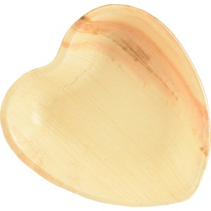 25 Piattini Cuore (16 cm) - Foglia di palma