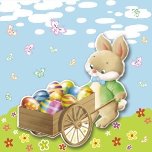 20 Tovagliolini Coniglio e Uova di Pasqua