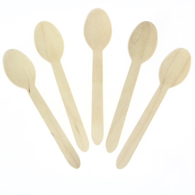 10 Cucchiai di legno - Biodegradabile 