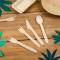 10 Forchette di legno - Biodegradabile images:#2