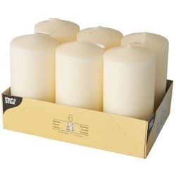 6 Candele cilindriche - Color crema. n1