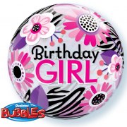 Palloncino Bubble piatto Birthday Girl