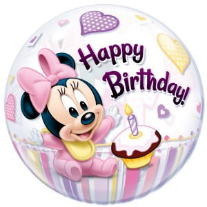 Palloncino Bubble piatto Minnie 1 anno