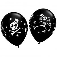 Lotto di 25 Palloncini neri halloween scheletro danzante