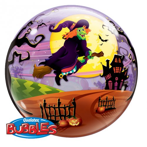 Palloncino Bubble piatto Halloween Strega 