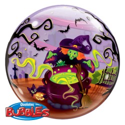 Palloncino Bubble piatto Halloween Strega. n1