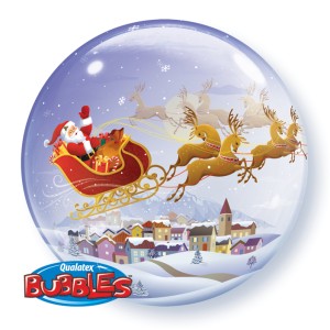 Palloncino Bubble piatto Babbo Natale