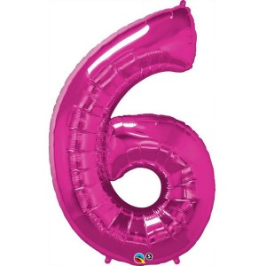 Palloncino Gigante Numero 6 Rosa