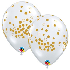 25 Palloncini Impressione coriandoli oro