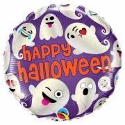 Palloncino piatto Happy Halloween Fantasmi