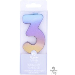 Candelina Arcobaleno Sfumato - Numero 3. n1