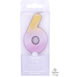 Candela oro rosa sfumato - Numero 6. n1