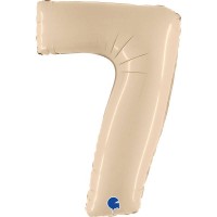 Palloncino gigante numero 7 Crema satinato (102 cm)