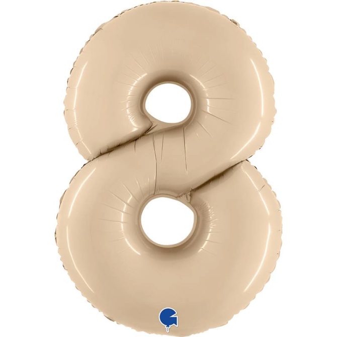 Palloncino gigante numero 8 Crema satinato (102 cm) 