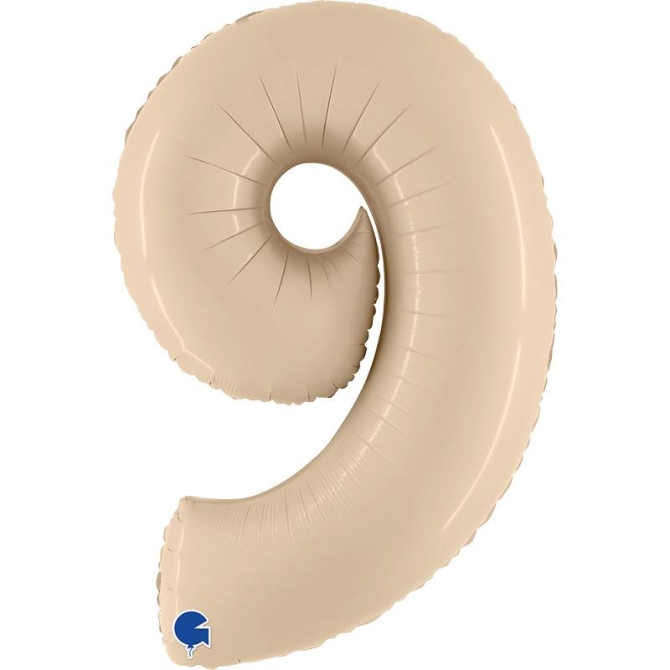 Palloncino gigante numero 9 Crema satinato (102 cm) 