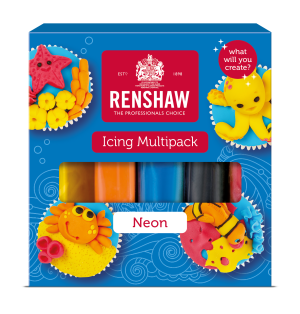 Confezione da 5 pasta di zucchero in colori neon Renshaw