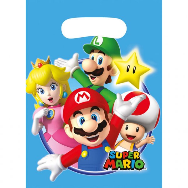 8 Sacchetti regalo Mario Party per il compleanno del tuo bambino