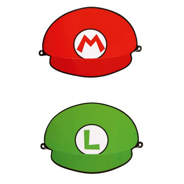 8 Cappelli finti Mario e Luigi 