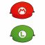 Contient : 1 x 8 Cappelli finti Mario e Luigi