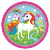 Contiene : 1 x 8 Piatti Unicorno Rainbow