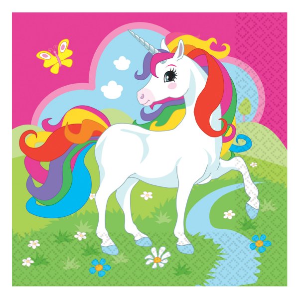 20 Tovaglioli Unicorno Rainbow per il compleanno del tuo bambino - Annikids