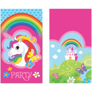 8 Inviti Unicorno Rainbow